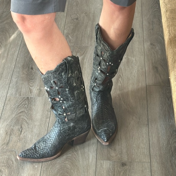 Mexico-made authentic python leather cowgirl boots - Picture 1 of 7